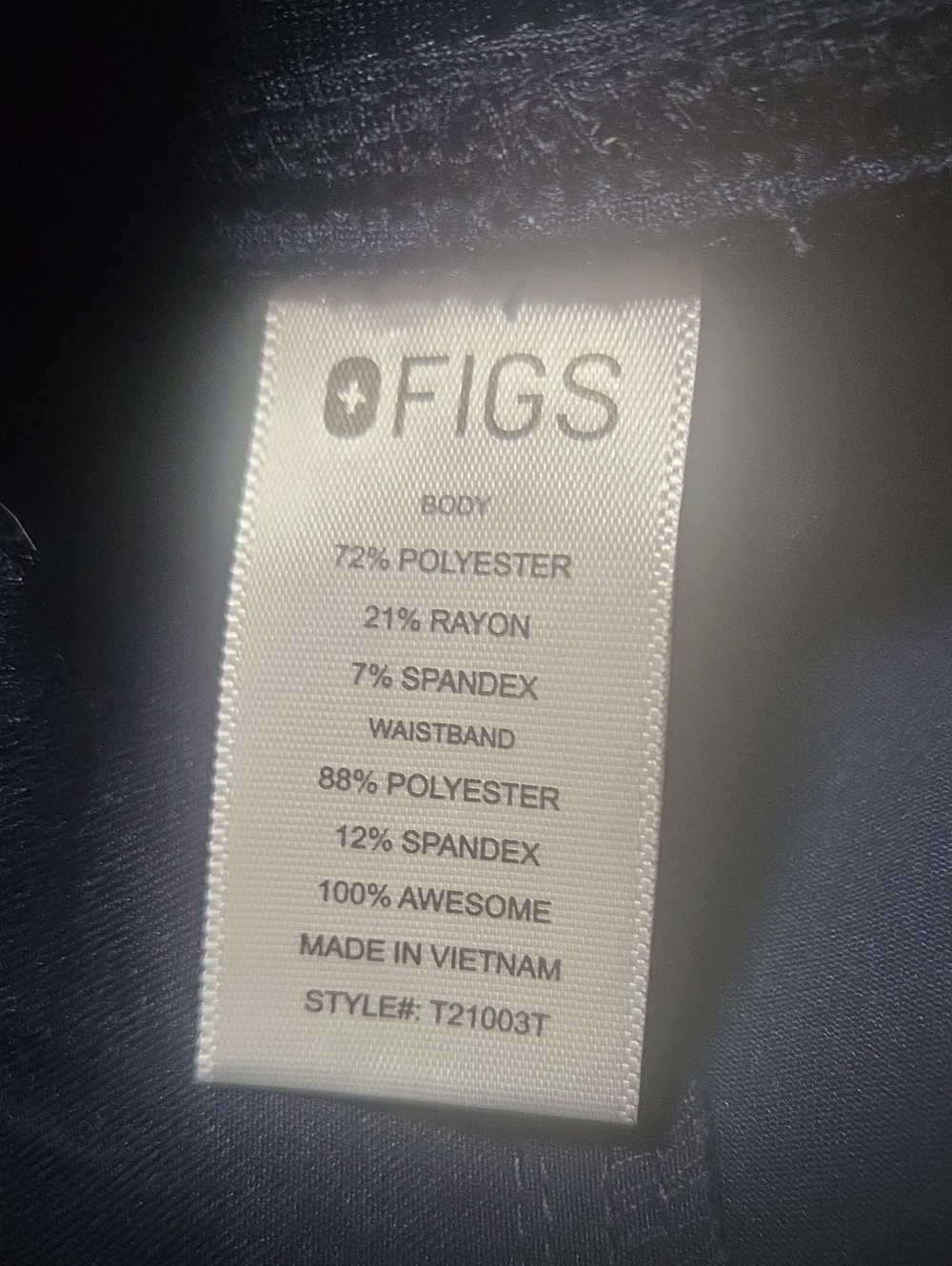Figs Dark Navy Drawstring Scrub Pants Size S/T - Picture 8 of 9